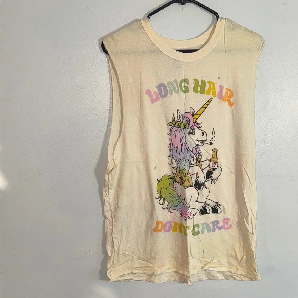 UNIF Cream Unicorn Graphic Tank Top - Picture 1 of 5